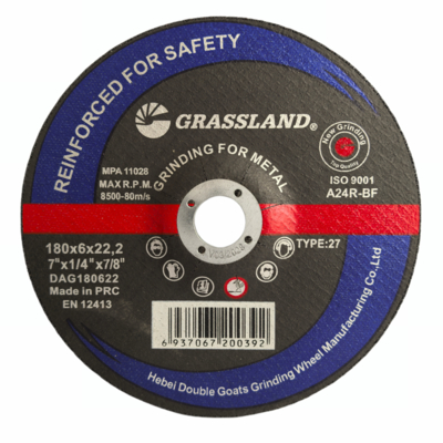 GRASSLAND 7" Resin Abrasive Metal Cutting Discs for Stainless Steel 180 X 6 X 22.2 Angle Grinder