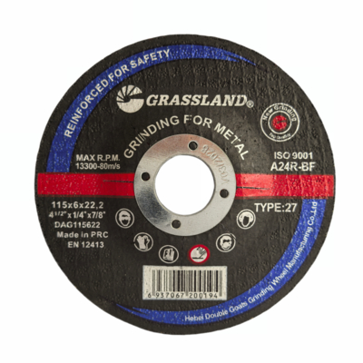 GRASSLAND Metal Grinding Discs 115mm X 6mm X 22.2mm for Precise Vibration-Free Cutting