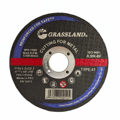 GRASSLAND  Resin Abrasive Metal Cutting Discs for Stainless Steel 115 X 3.2 X 22.2 Angle Grinder