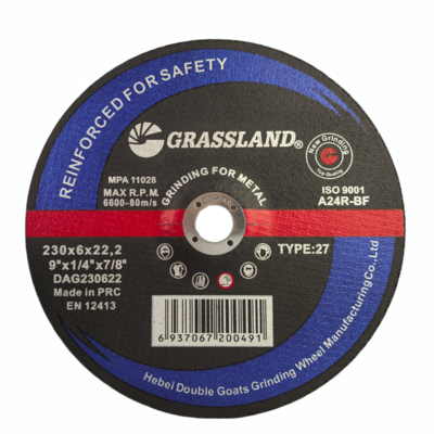 GRASSLAND 9" Resin Abrasive Metal Cutting Discs for Stainless Steel 230 X 6 X 22.2 Angle Grinder