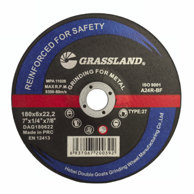 7 " x 1/4 " x 7/8 " Metal Grinding Discs with Monocrystalline Fused Alumina Abrasive for Fast and Clean Cuts