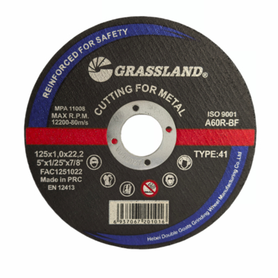 GRASSLAND Metal Grinding Discs 125mm X 1mm X 22.2mm for Precise Vibration-Free Cutting