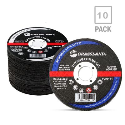 GRASSLAND  Resin Abrasive Metal Cutting Discs for Stainless Steel 115 X 3.2 X 22.2 Angle Grinder